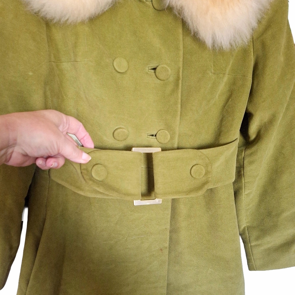 Vintage 60's Country Pacer Penny Lane Faux Fur Wool Coat - Picture 10 of 16